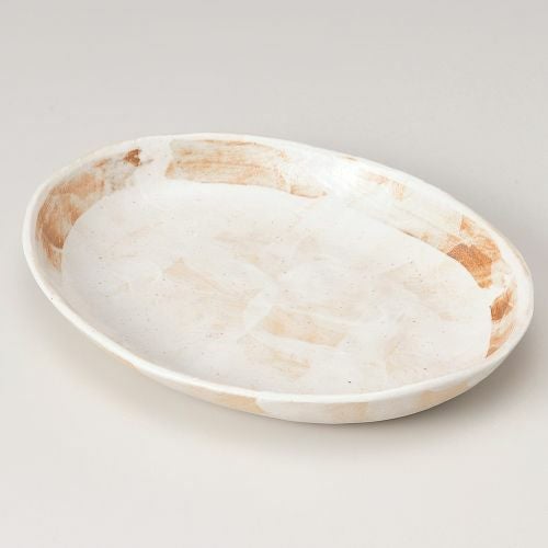 志野9寸楕円皿 26.5×20×3.8cm 193-039