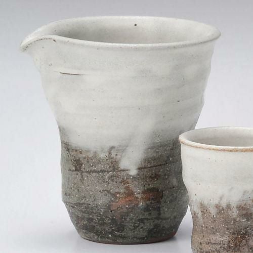 灰釉粉引冷酒器 10.5×9.5×10.5cm(270cc) 272-079