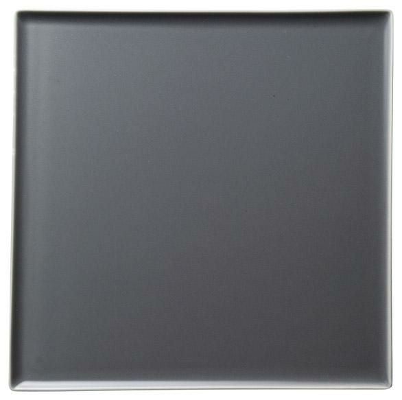 ラルジュ23cmスクエアプレート(ツヤグレー)