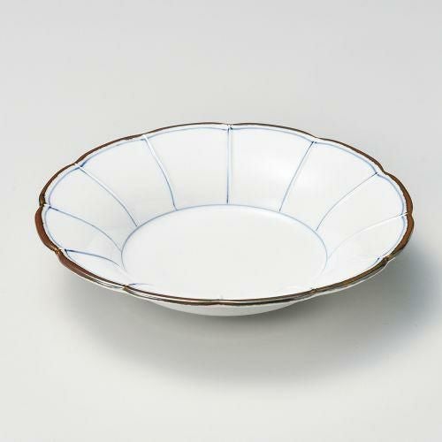 染付菊割輪花6寸向付 φ19×4cm 038-119