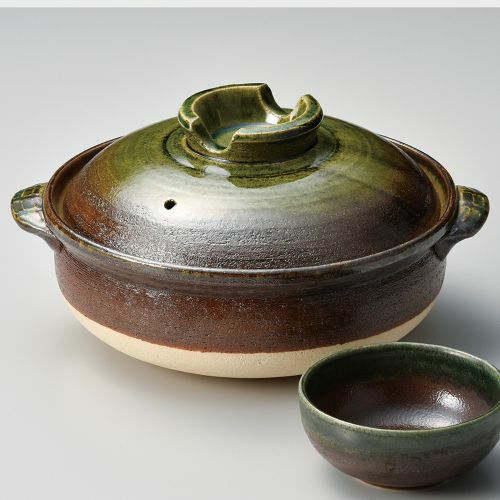 南蛮ビードロ6号深鍋 22×18.5×10.5cm(800cc)(身7cm) 382-299