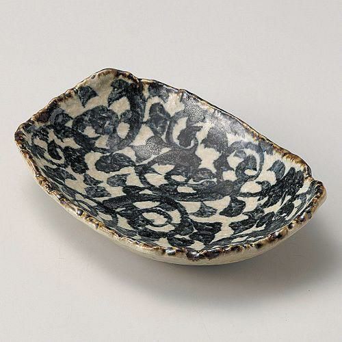 タコ唐草楕円皿 22×15×4.7cm 044-029