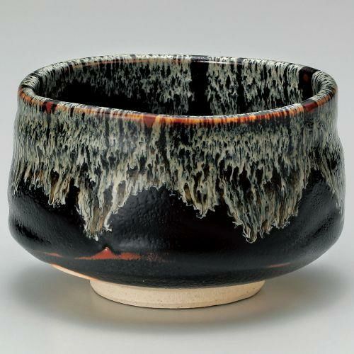 抹茶碗天目流し φ11.7×7.8cm(550cc) 377-119