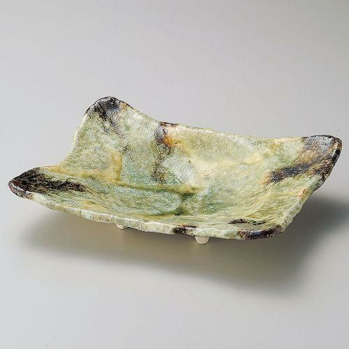 灰釉流角8.0皿 26.2×20×6cm 197-089