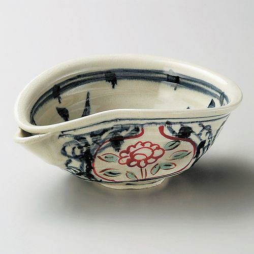 赤絵安南片口6.5鉢 20×15×8.5cm 256-059