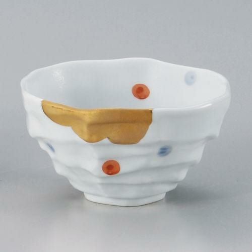 金波朱吾須水玉八角丼 φ13.5×7.4cm 328-189