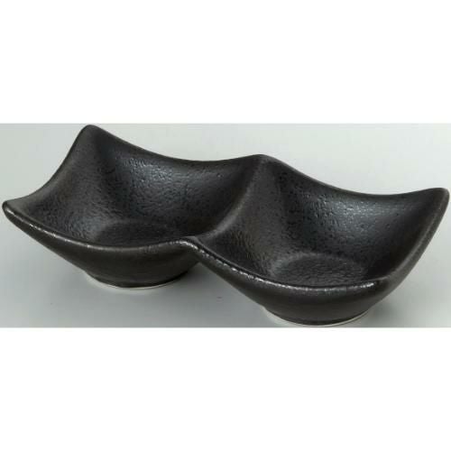 14cm 二連皿 黒耀