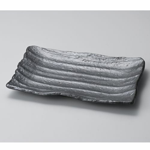 黒釉しのぎ大皿 32.5×20×3.8cm 162-109