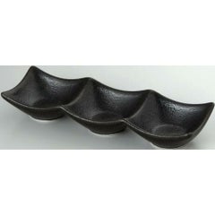 20cm 三連皿 黒耀/業務用