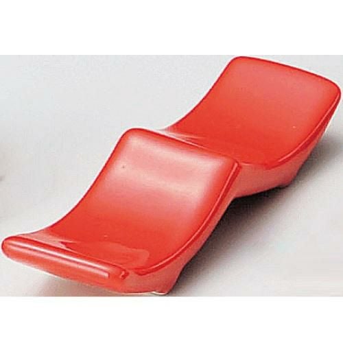 箸置 有明 箸置波二型赤10個入