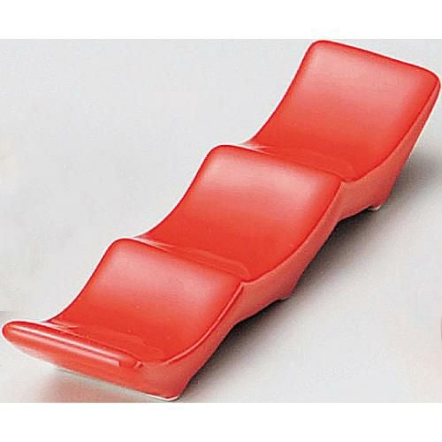 箸置 有明 箸置波三型赤10個入