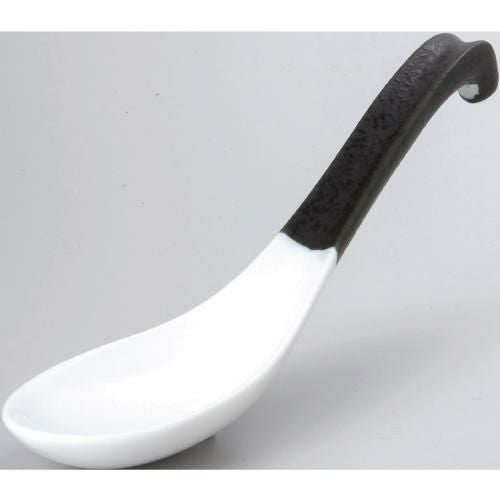 レンゲ 有明 ラーメンレンゲ黒 6-114-1 幅52mm×長さ:176 10個入/業務用食器