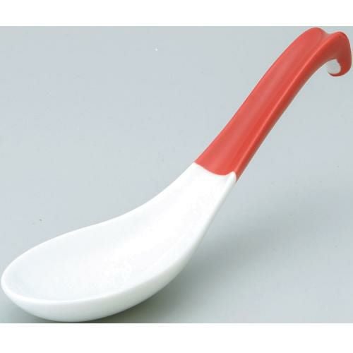 レンゲ 有明 ラーメンレンゲ赤10個入食器//小物送料対象商品