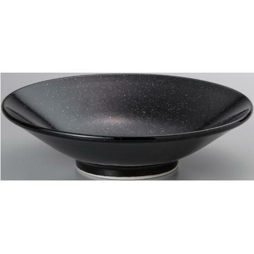 黒中華 切立高台23cm浅丼 黒御影 10個入