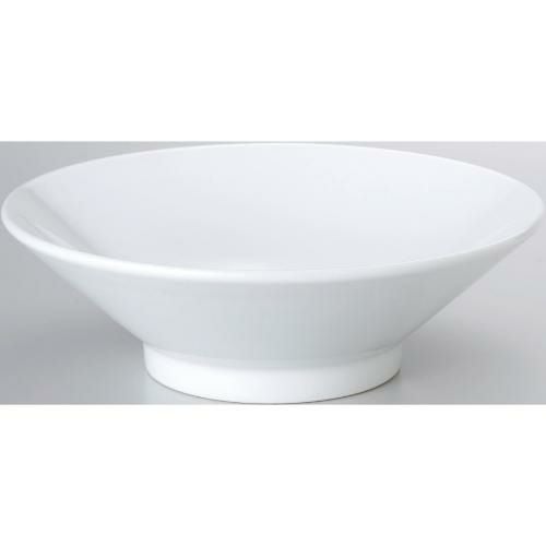 白中華切立高台24cm 浅丼