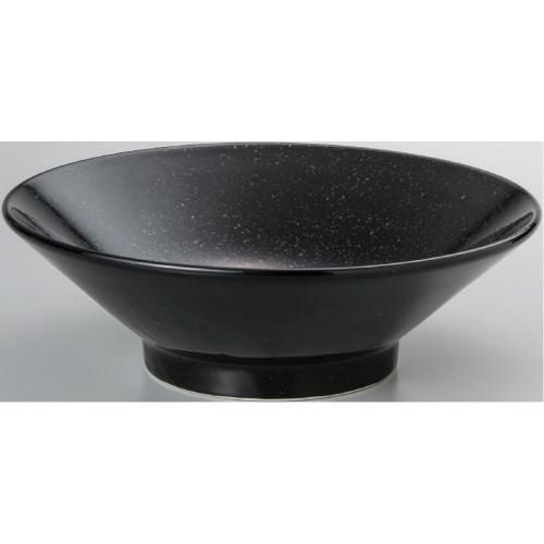 黒中華 切立高台24cm浅丼 黒御影 10個入