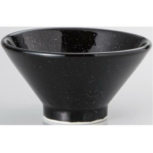 黒中華 高台12cm深丼 黒御影 10個入