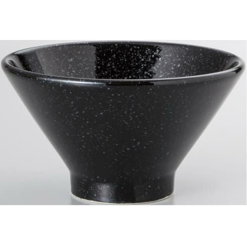 黒中華 高台15cm深丼 黒御影 10個入