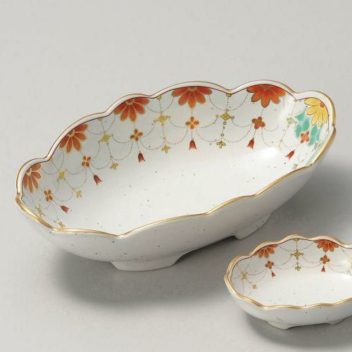 錦瓔珞楕円刺身 21.5×11.5×6.2cm 023-169