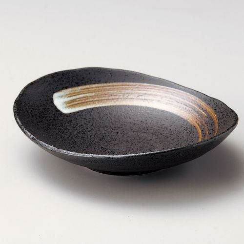 白刷毛天目楕円取り鉢小 13×12×3.5cm 222-128218-079