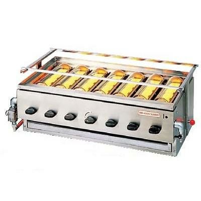 アサヒガス 赤外線 下火式 グリラー SG-28K型 黒潮10号 (10連) 13A(都市ガス) 幅1200×奥行445×高さ305mm