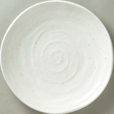 鳴門 7寸皿粉引