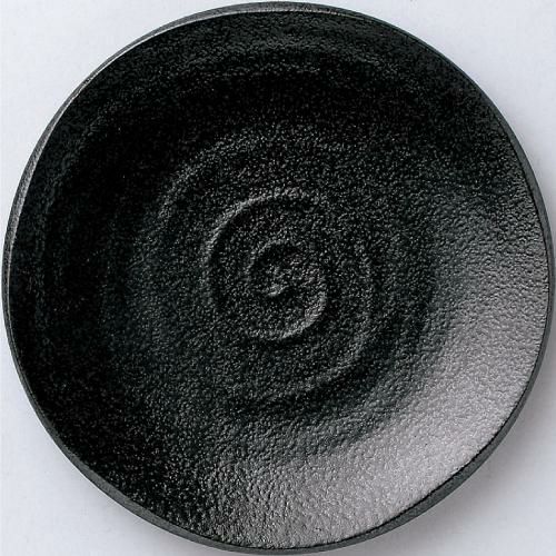 丸皿 鳴門 8寸浅皿黒耀10枚入/宴会大皿食器//小物送料対象商品