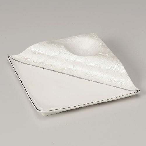 ラスタープラチナ段付変形皿 19×18×4cm 200-019