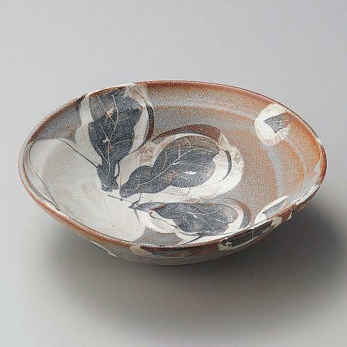鼠志野カブ平鉢 20.8×20.2×6.2cm 200-049