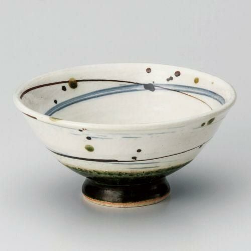 織部乱線茶碗 φ12.6×6.4cm 345-319