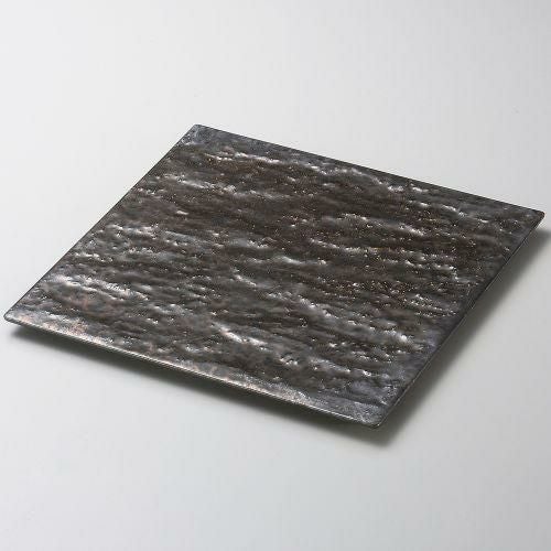 金結晶岩肌正角24cm皿 24.6×24.6×1.4cm 182-109