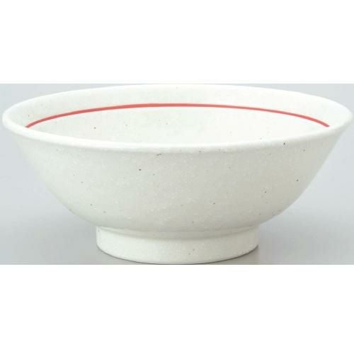 白鳳 粉引赤ライン 反高台7.0丼 10個入
