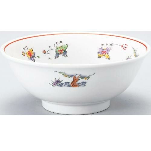 丼 色絵唐子 高台7.0丼 10個入