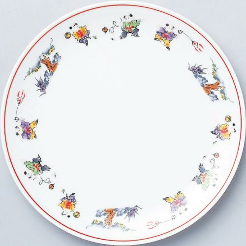 皿 色絵唐子 メタ玉10吋ミート 10枚入