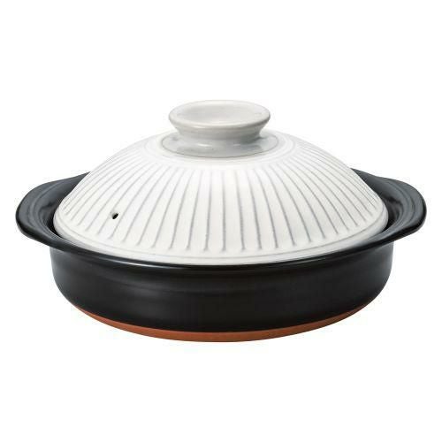 銀峯菊花粉引7号鍋 24.5×22.5×12.5cm(1200cc)(身6.3cm) 380-679