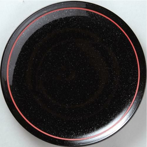 玄 黒御影赤ライン 28cm皿 10枚入