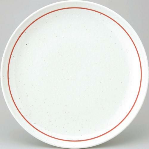 白鳳 粉引赤ライン 28cm皿 10枚入