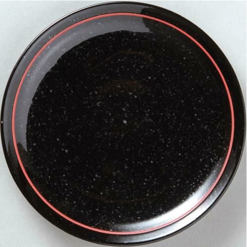 玄 黒御影赤ライン 19cm皿 10枚入