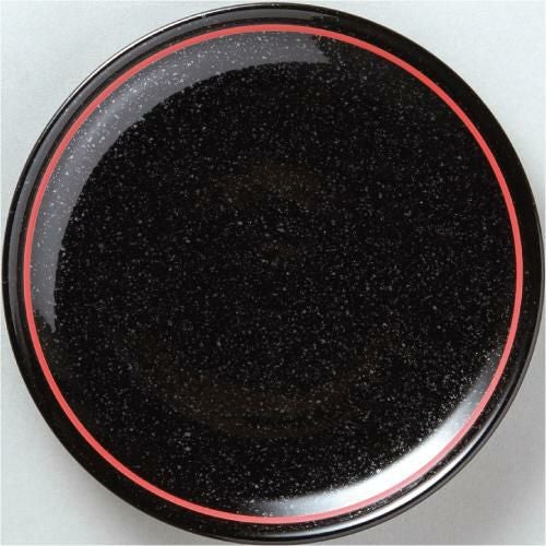 玄 黒御影赤ライン 21cm皿 10枚入