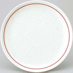 白鳳 粉引赤ライン 21cm皿