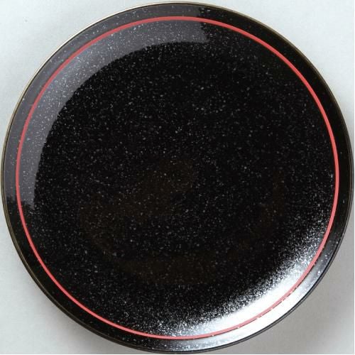 玄 黒御影赤ライン 24cm皿 10枚入