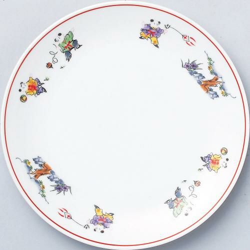 皿 色絵唐子 メタ玉9吋ミート 10枚入