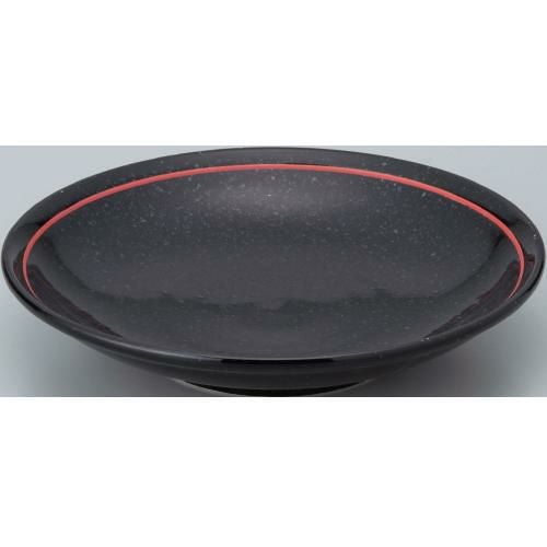 玄 黒御影赤ライン 24.5cm深皿 10枚入 /業務用/新品