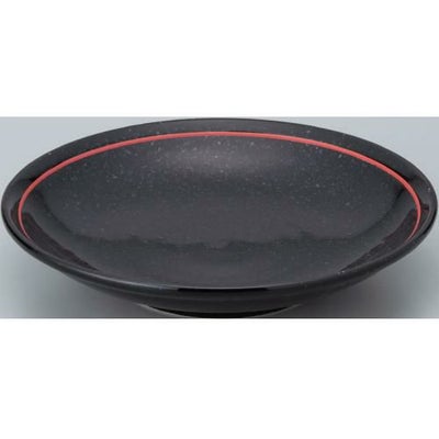 玄 黒御影赤ライン 24.5cm深皿 10枚入 /業務用/新品