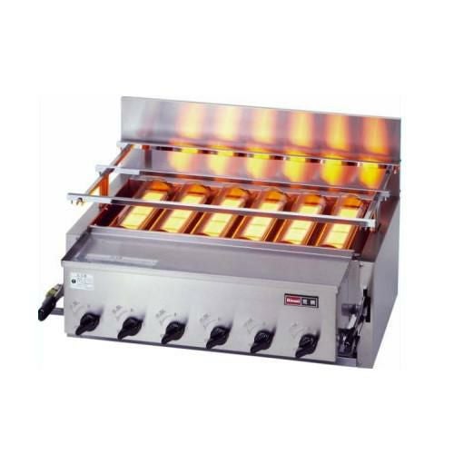 【リンナイ】ガスグリラー 遠赤外線 下火式 新荒磯6号 1コック1バーナ RGA-406C 幅780×奥行580×高さ305