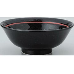 玄よう 黒御影赤ライン 反高台6.5丼