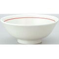 白鳳 粉引赤ライン 反高台6.5丼