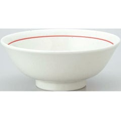 白鳳 粉引赤ライン 反高台6.5丼