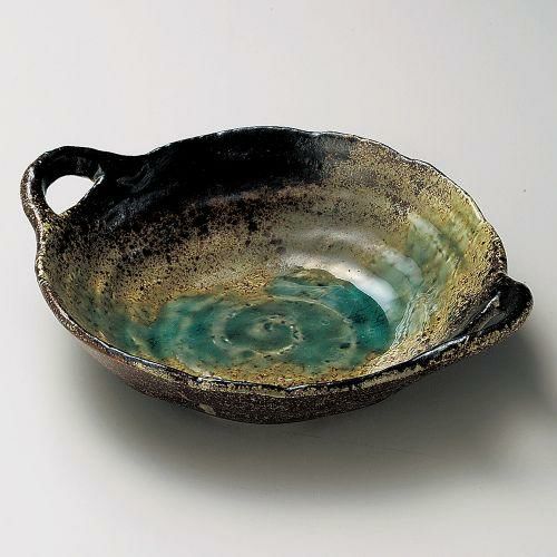 和三彩手造7.0鉢 25×20.5×6.2cm 259-049