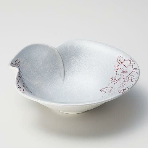 銀彩椿向付 18×17.5×6.7cm 038-029